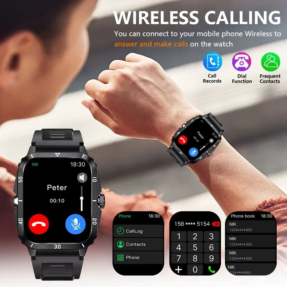 Smartwatch for men and women 2.01-inch display Music control Weather updates Calculator Tracking Multiple sports modes