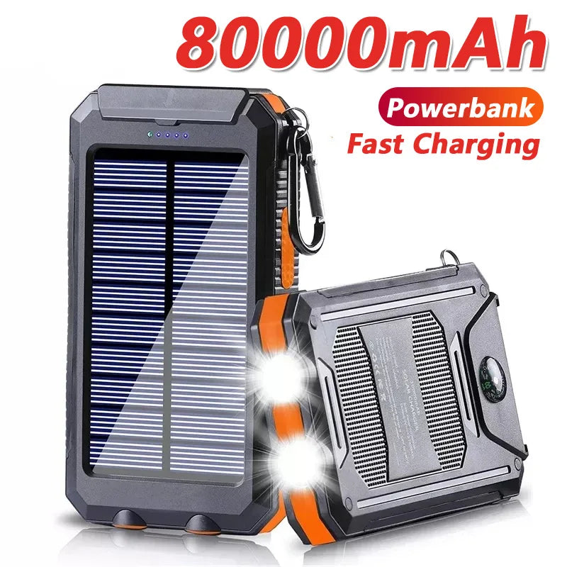 Solar Power Bank 80000mAh "Για λάτρες της φύσης,που δεν θέλουν να μένουν ποτέ χωρίς μπαταρία στις αγαπημένες τούς συσκευές