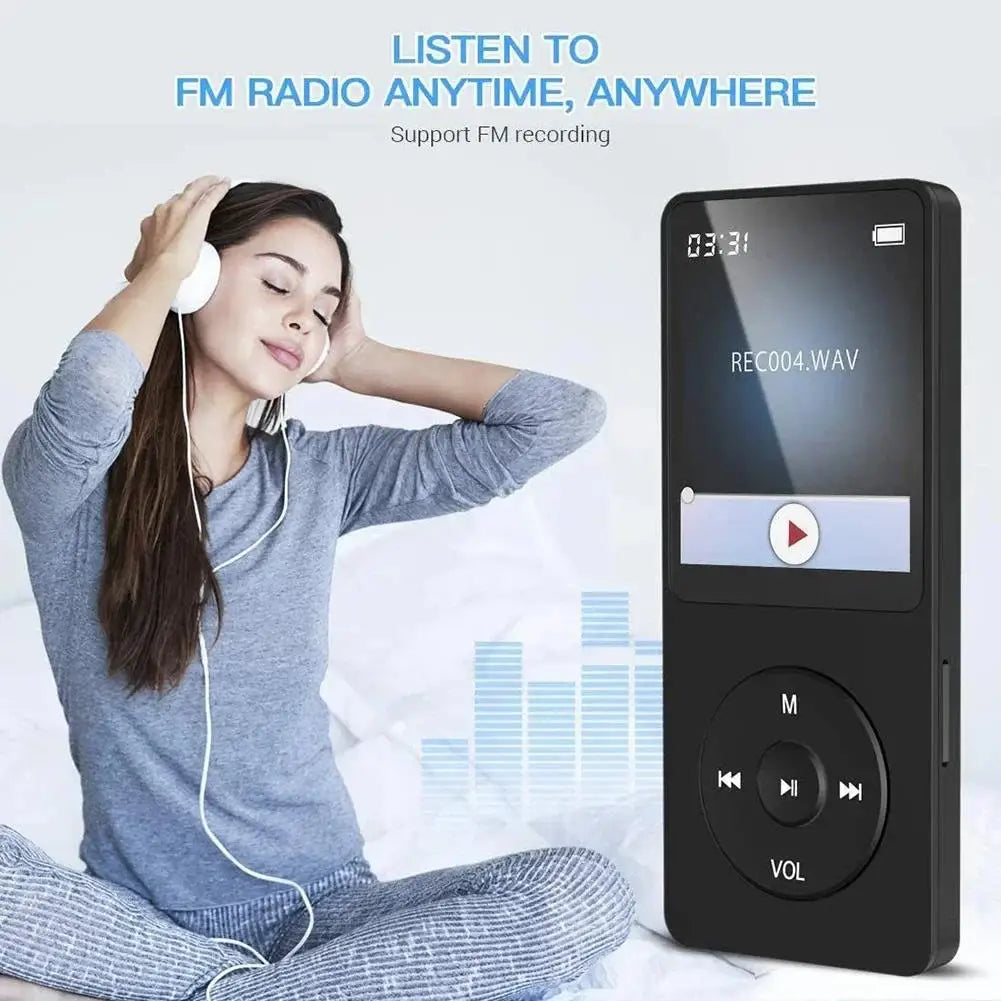 MP3 Player Bluetooth 5.4 Music Player 1.8 inch Screen with Speakers Lossless Sound Quality with Recording E-Book Video Playing