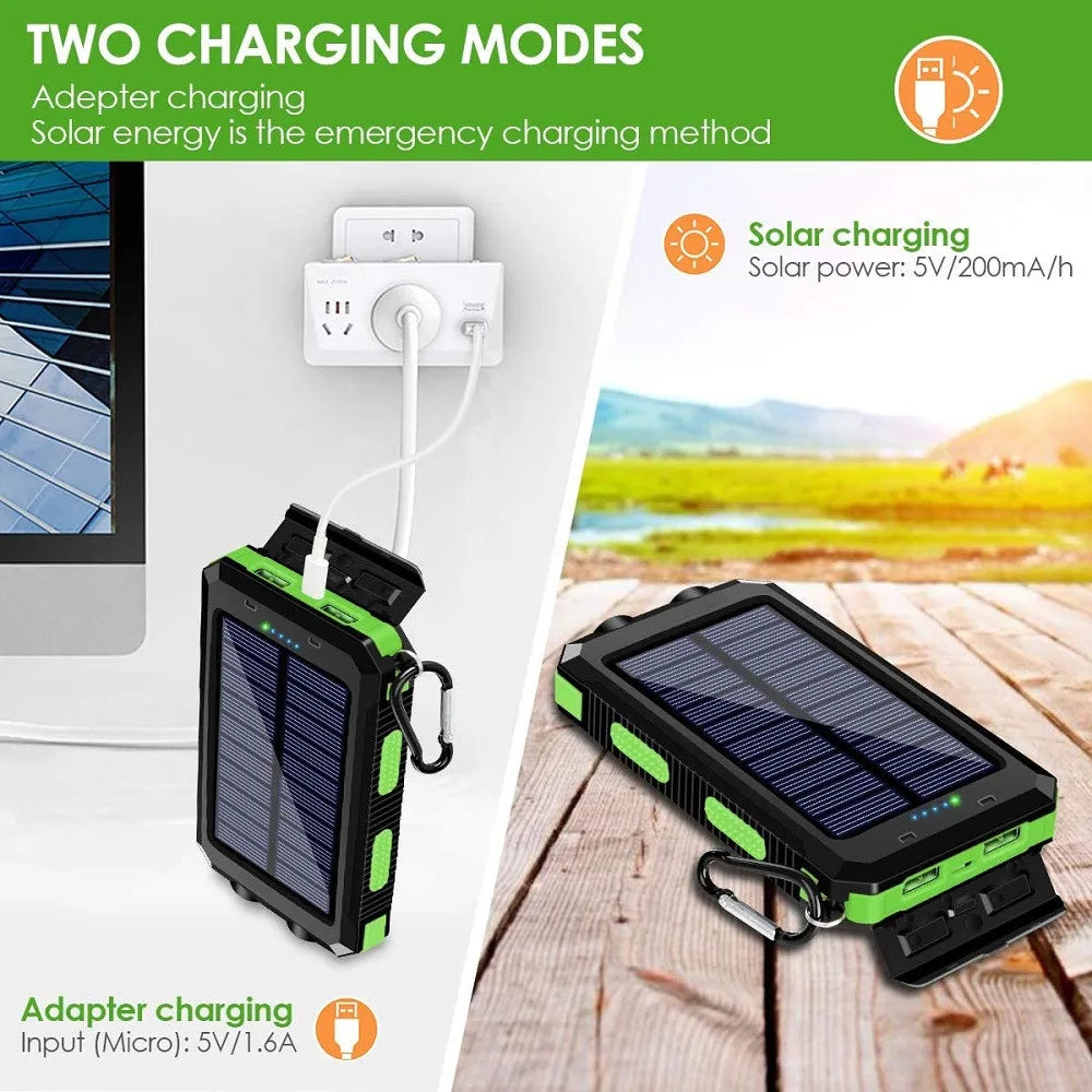 Solar Power Bank 80000mAh "Για λάτρες της φύσης,που δεν θέλουν να μένουν ποτέ χωρίς μπαταρία στις αγαπημένες τούς συσκευές