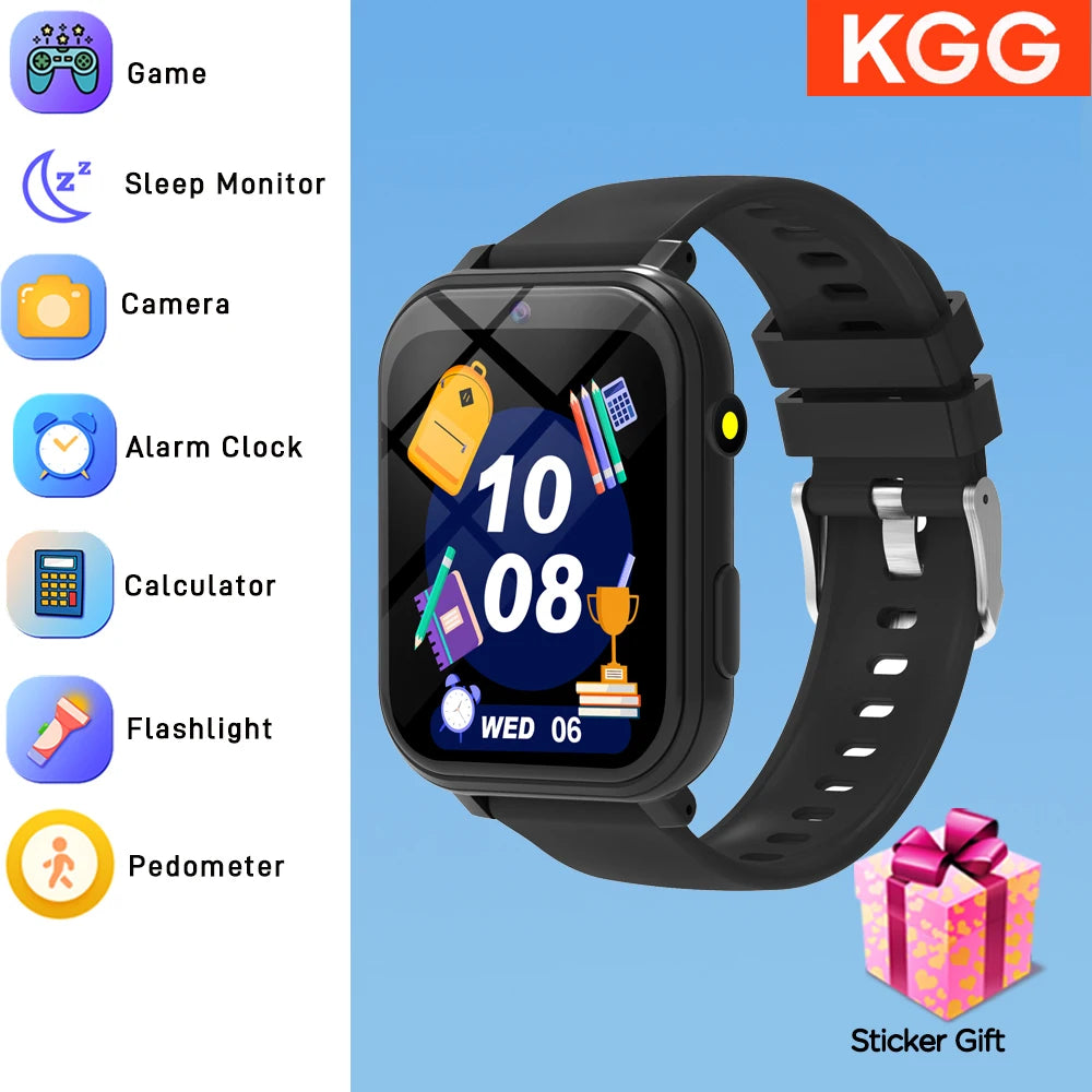 Games Smart Watch Kids 1.83'' HD Touch Screen 18 Games Sleep Monitoring Camera Alarm Clock Smartwatch Children Boys Girls Gifts