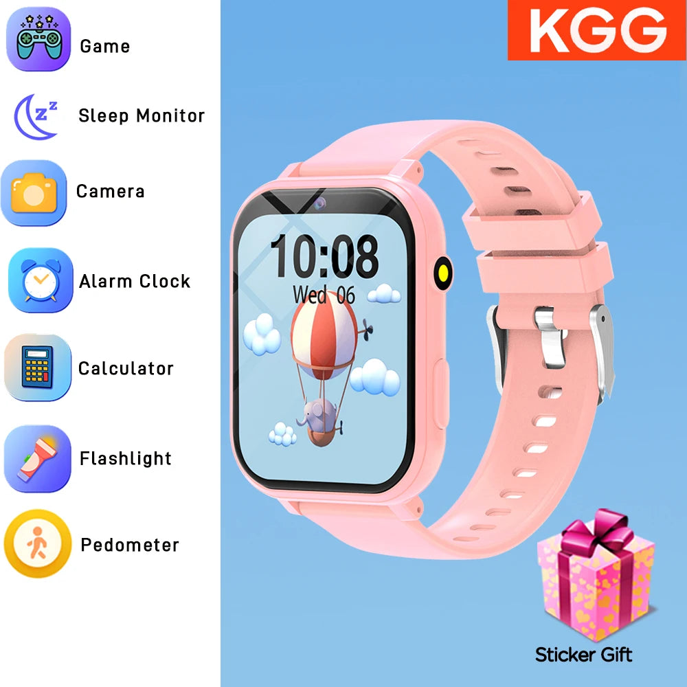 Games Smart Watch Kids 1.83'' HD Touch Screen 18 Games Sleep Monitoring Camera Alarm Clock Smartwatch Children Boys Girls Gifts