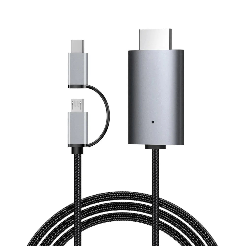 LD39 Wire HD Streaming Display TV Stick Dongle Micro USB Type C to HDMI Cable Mirroring Screen for Android Phone Tablet to TV