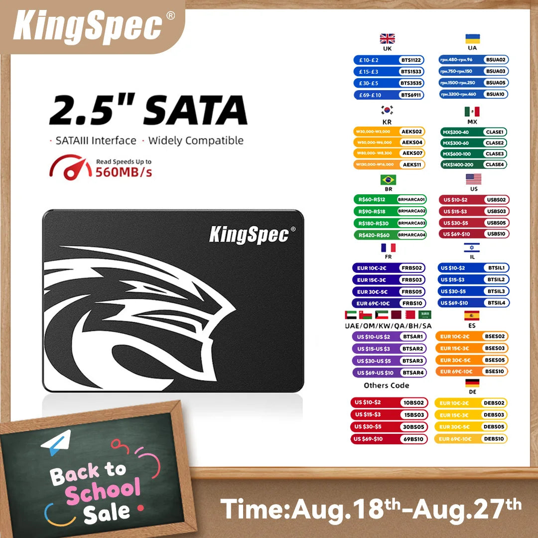 SSD Drive HDD 2.5 Hard Disk SSD 120GB 240GB 1TB 512GB 128GB 256GB HD SATA 4TB Disk Internal Hard Drive for Laptop PC KingSpec