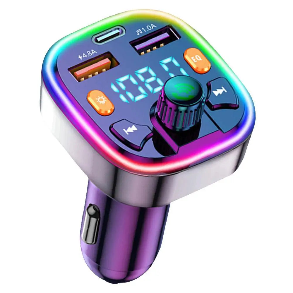 Bluetooth FM Transmitter Car Kit Hands-Free 2 USB & MP3 Player Reliable Audio Receiver For Safe Driving V7W7