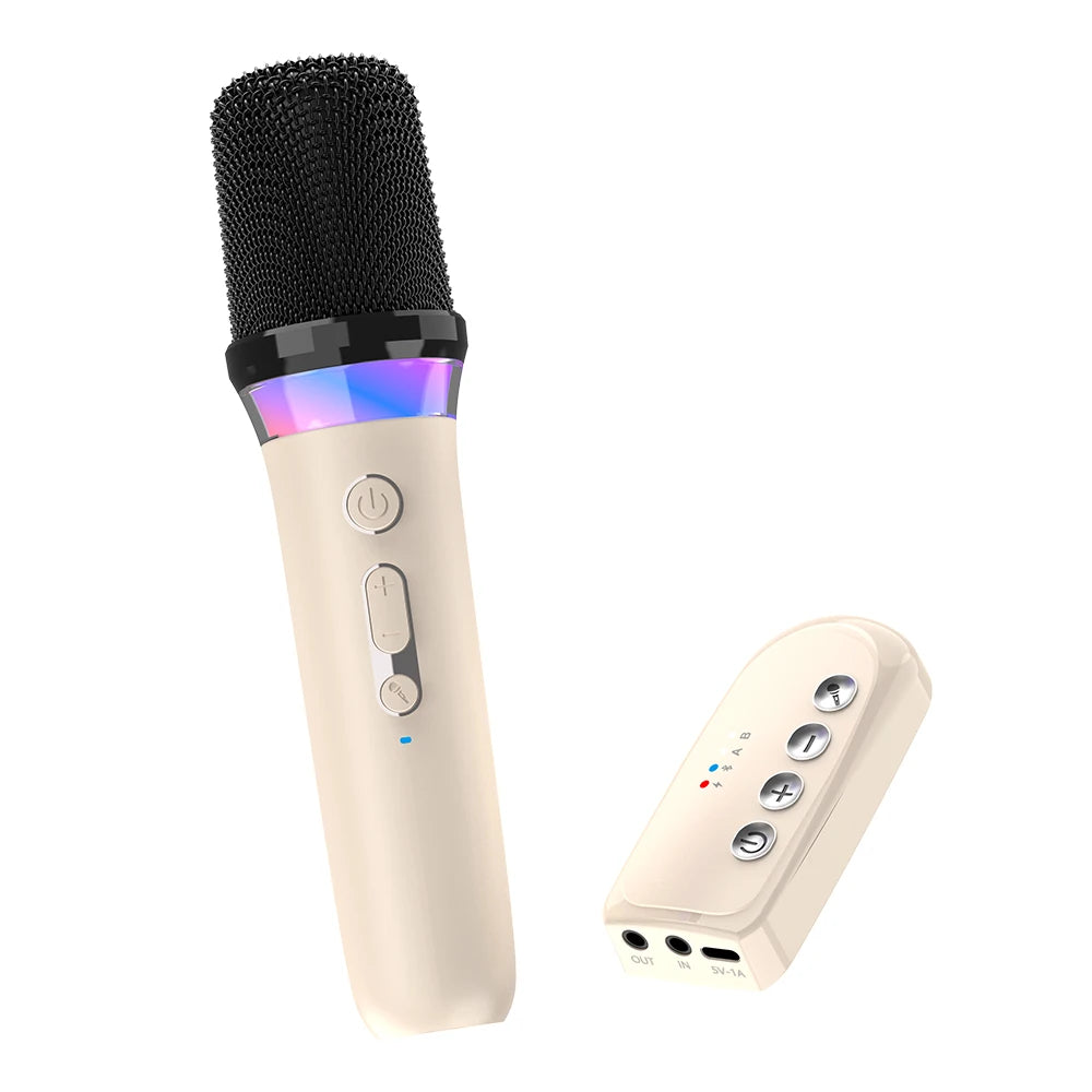 Karaoke Companion Wireless Microphone Dynamic Bluetooth 5.3 DSP Mixer System Machine RGB Colorful Light 3.5mm AUX Amplifier Host