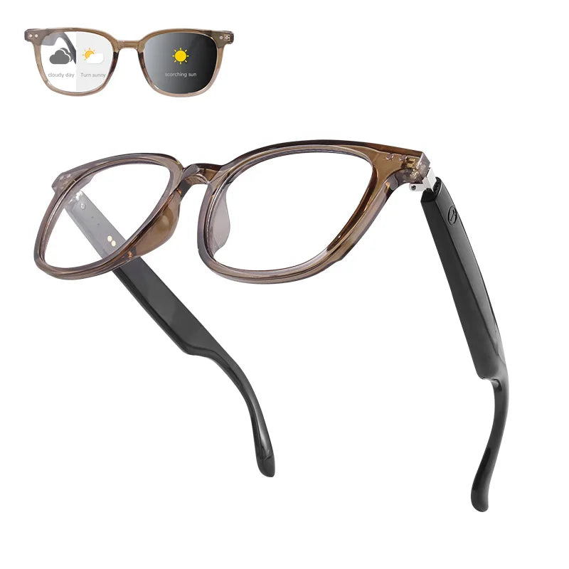 New Smart Glasses GS07 UV Protection Color Change Lenses Wireless Calls Earphones Bluetooth 5.4 Voice Assistant Sunglasses 2025
