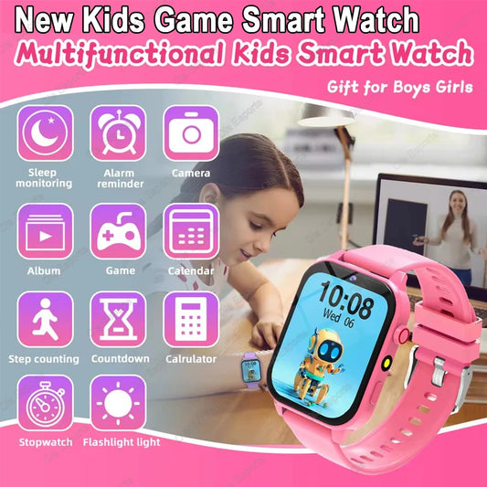 2025 Kid Smart Watch Child HD Touch Screen Games Smartwatch Music Watch Boy Girl Gift Children Smartwatch For IOS Android Q19