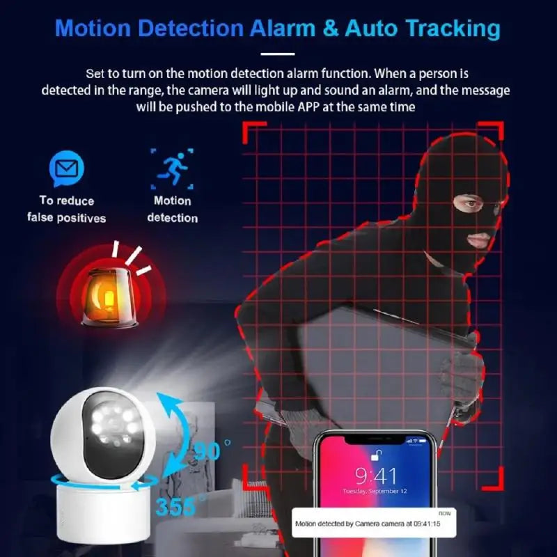 Smart Rotatable Camera 4K HD WiFi 2-Way Audio Night Vision Monitor AI Human Detection Surveillance Protection IP Camera 2025 NEW