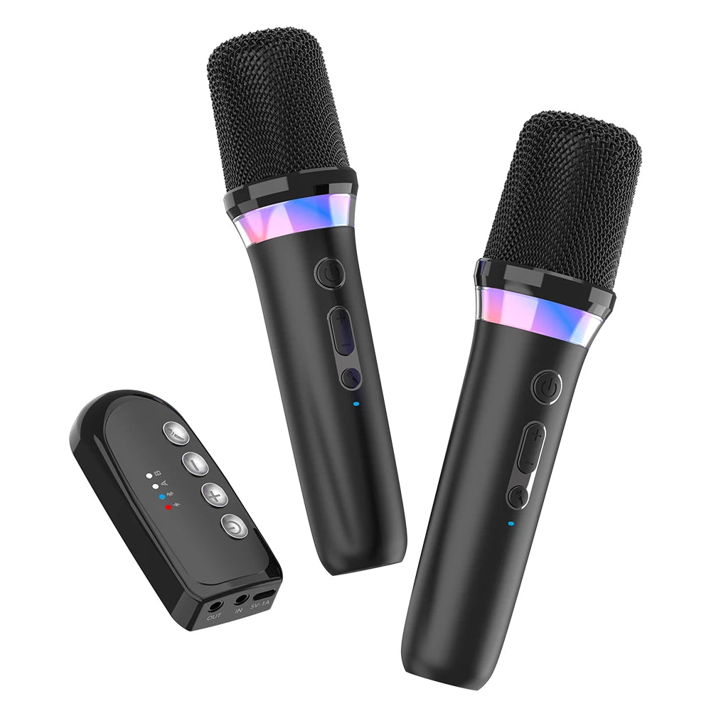Karaoke Companion Wireless Microphone Dynamic Bluetooth 5.3 DSP Mixer System Machine RGB Colorful Light 3.5mm AUX Amplifier Host