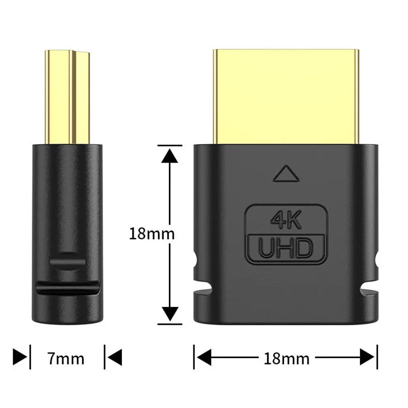 4K HDMI Virtual Display Adapter Streaming Device Virtual Display High-Resolution Wireless Display Adapter Emulator Dummy Plug
