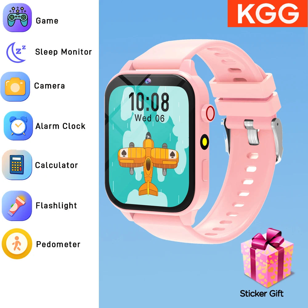 Games Smart Watch Kids 1.83'' HD Touch Screen 18 Games Sleep Monitoring Camera Alarm Clock Smartwatch Children Boys Girls Gifts