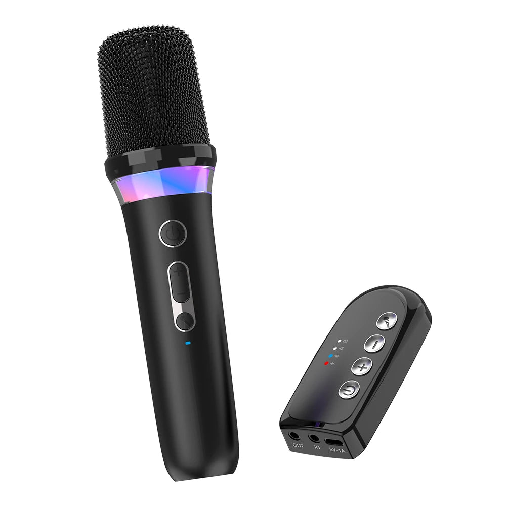 Karaoke Companion Wireless Microphone Dynamic Bluetooth 5.3 DSP Mixer System Machine RGB Colorful Light 3.5mm AUX Amplifier Host