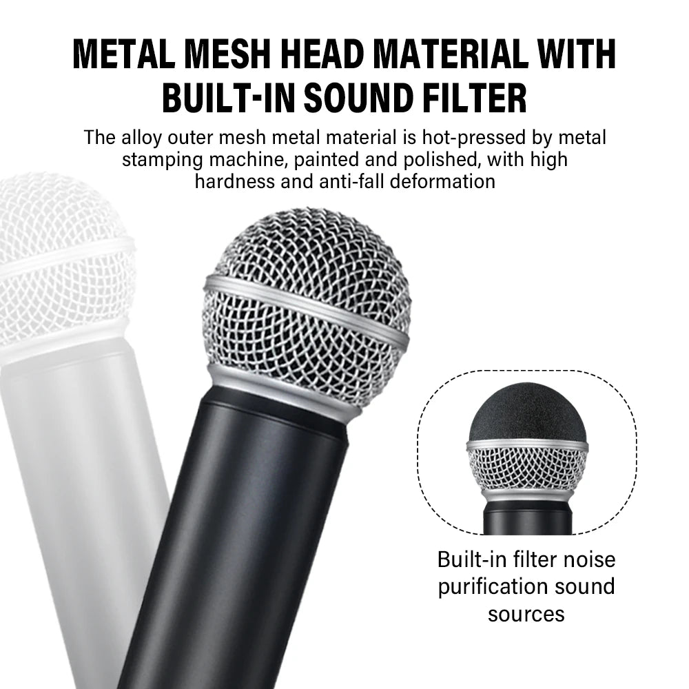 Wireless Handheld Microphone,Cordless Dynamic Mic System With Large-capacity Rechargeable Lithium Battery For Karaoke