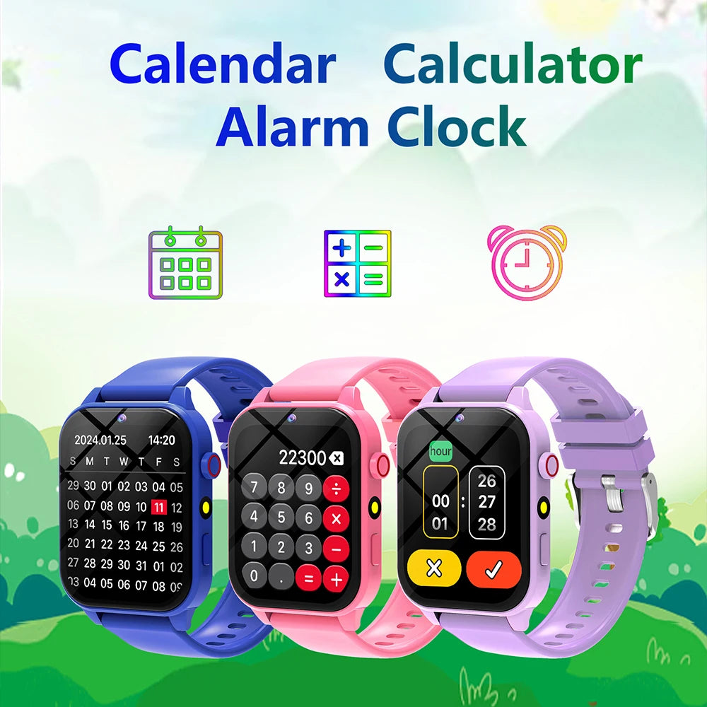 Games Smart Watch Kids 1.83'' HD Touch Screen 18 Games Sleep Monitoring Camera Alarm Clock Smartwatch Children Boys Girls Gifts