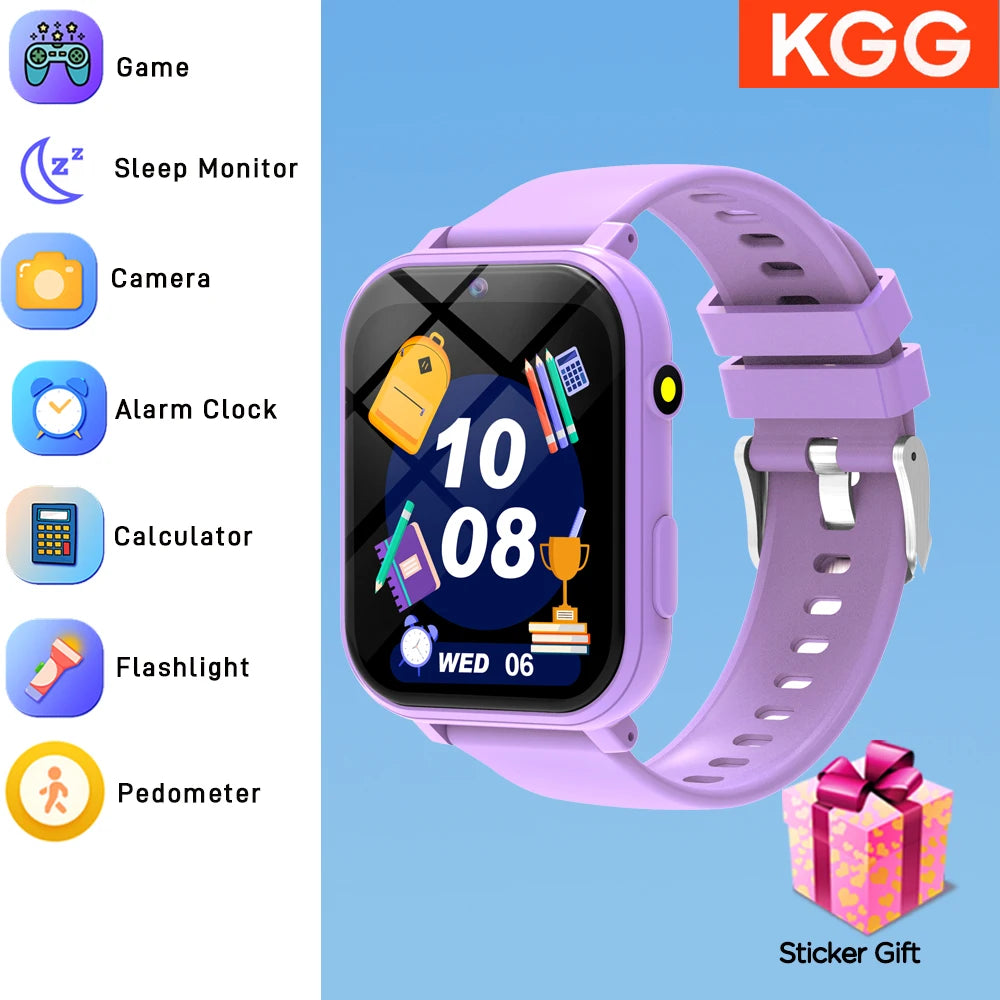Games Smart Watch Kids 1.83'' HD Touch Screen 18 Games Sleep Monitoring Camera Alarm Clock Smartwatch Children Boys Girls Gifts
