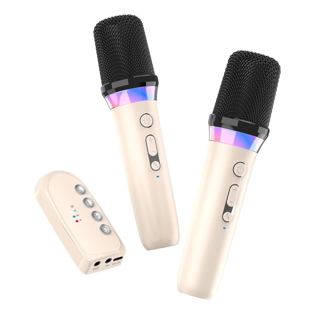 Karaoke Companion Wireless Microphone Dynamic Bluetooth 5.3 DSP Mixer System Machine RGB Colorful Light 3.5mm AUX Amplifier Host