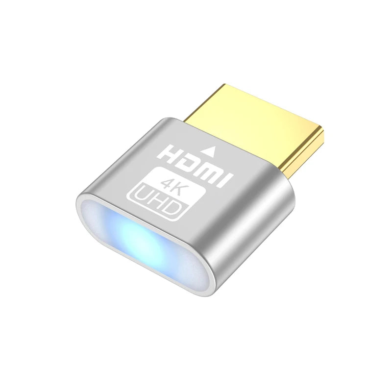 4K HDMI Virtual Display Adapter Streaming Device Virtual Display High-Resolution Wireless Display Adapter Emulator Dummy Plug