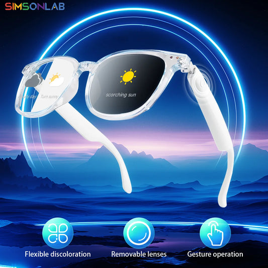 New Smart Glasses GS07 UV Protection Color Change Lenses Wireless Calls Earphones Bluetooth 5.4 Voice Assistant Sunglasses 2025