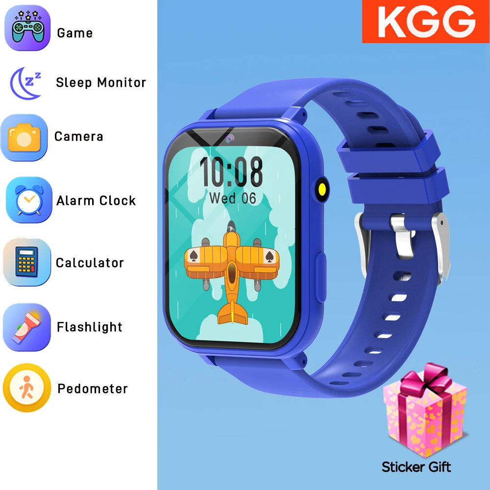 Games Smart Watch Kids 1.83'' HD Touch Screen 18 Games Sleep Monitoring Camera Alarm Clock Smartwatch Children Boys Girls Gifts